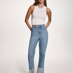 DKNY High Rise Cuffed Jeans Womens Size 31 Westside Medium Wash Denim